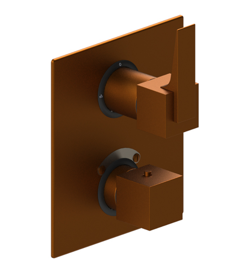 Rubinet T2QRSL Temperature Control Valve With Stop Two Way Diverter With ShutOff, Trim Only