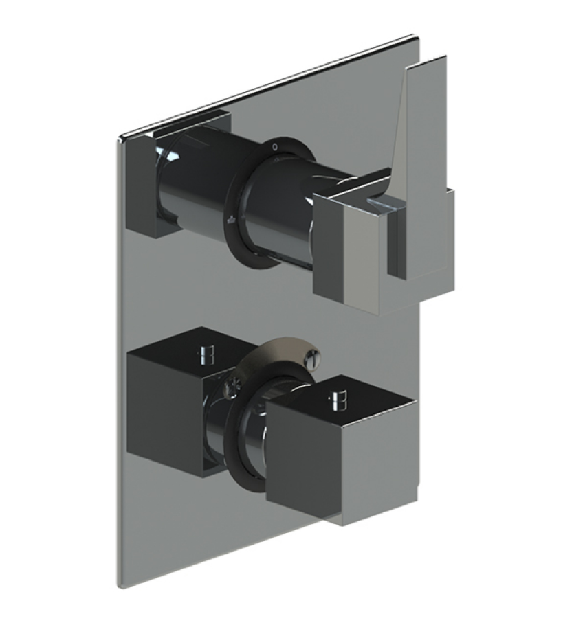 Rubinet T2QRSL Temperature Control Valve With Stop Two Way Diverter With ShutOff, Trim Only
