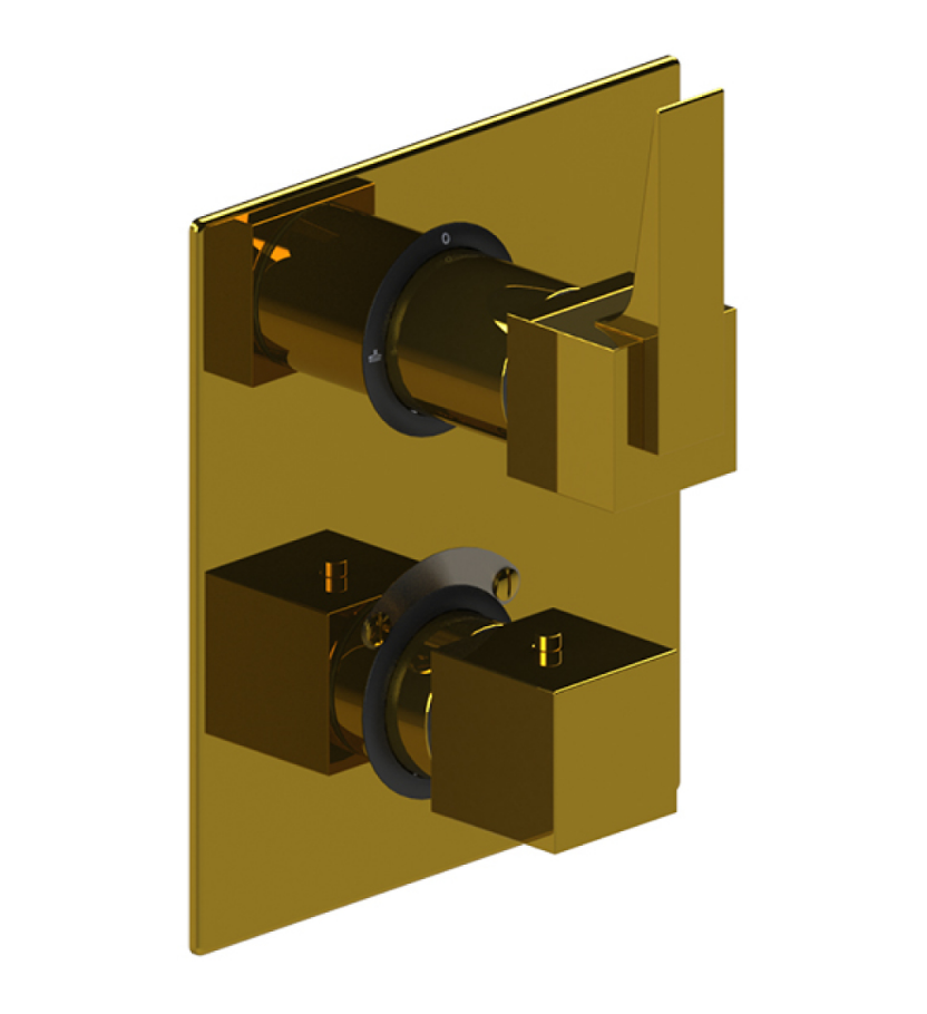 Rubinet T2QRSL Temperature Control Valve With Stop Two Way Diverter With ShutOff, Trim Only