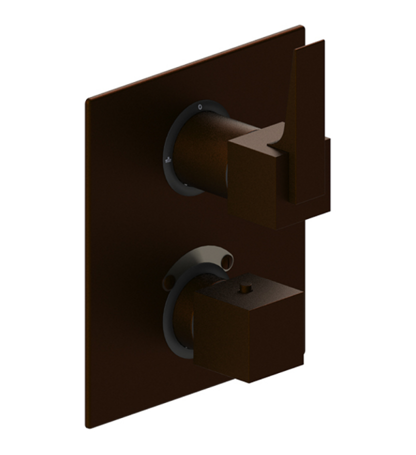 Rubinet T2QRSL Temperature Control Valve With Stop Two Way Diverter With ShutOff, Trim Only