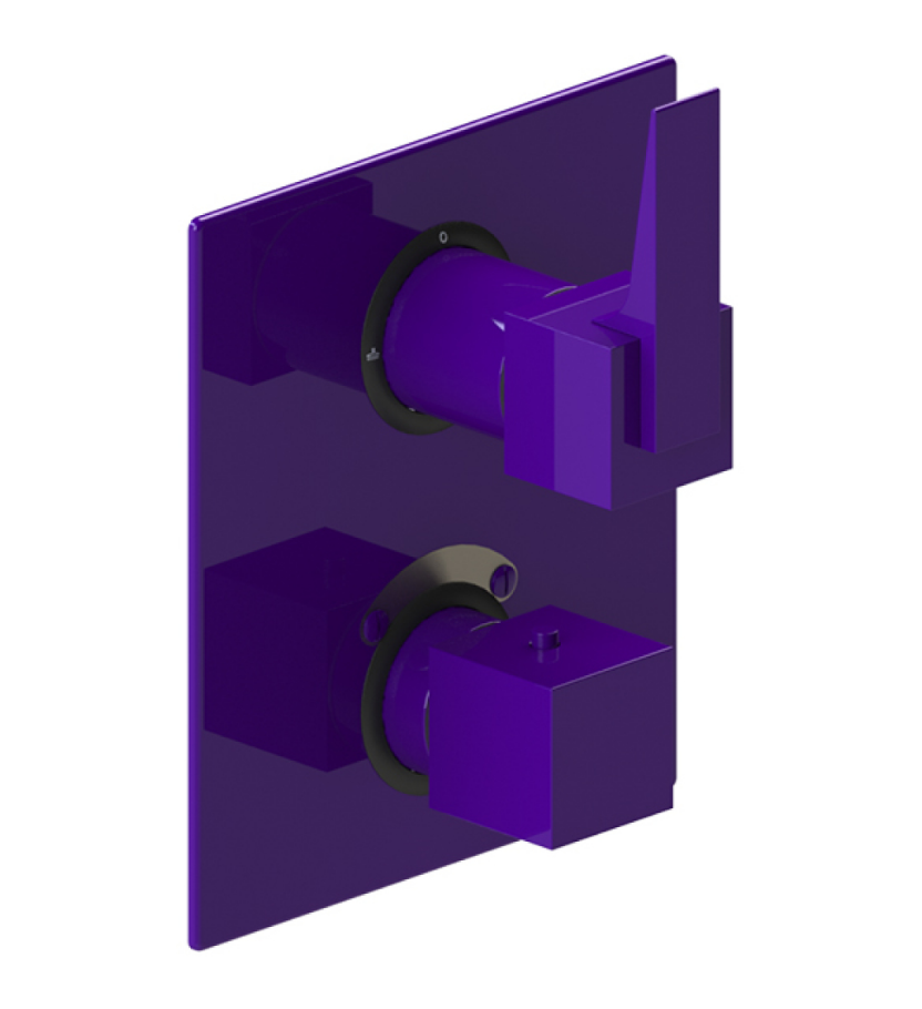 Rubinet T2QRSL Temperature Control Valve With Stop Two Way Diverter With ShutOff, Trim Only