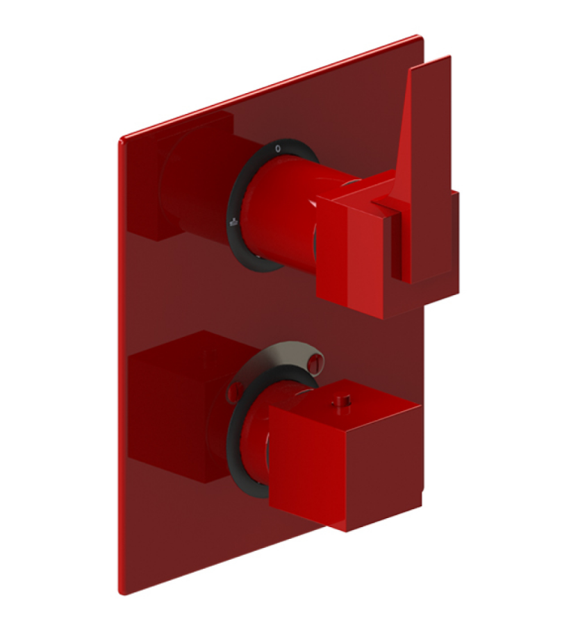 Rubinet T2QRSL Temperature Control Valve With Stop Two Way Diverter With ShutOff, Trim Only