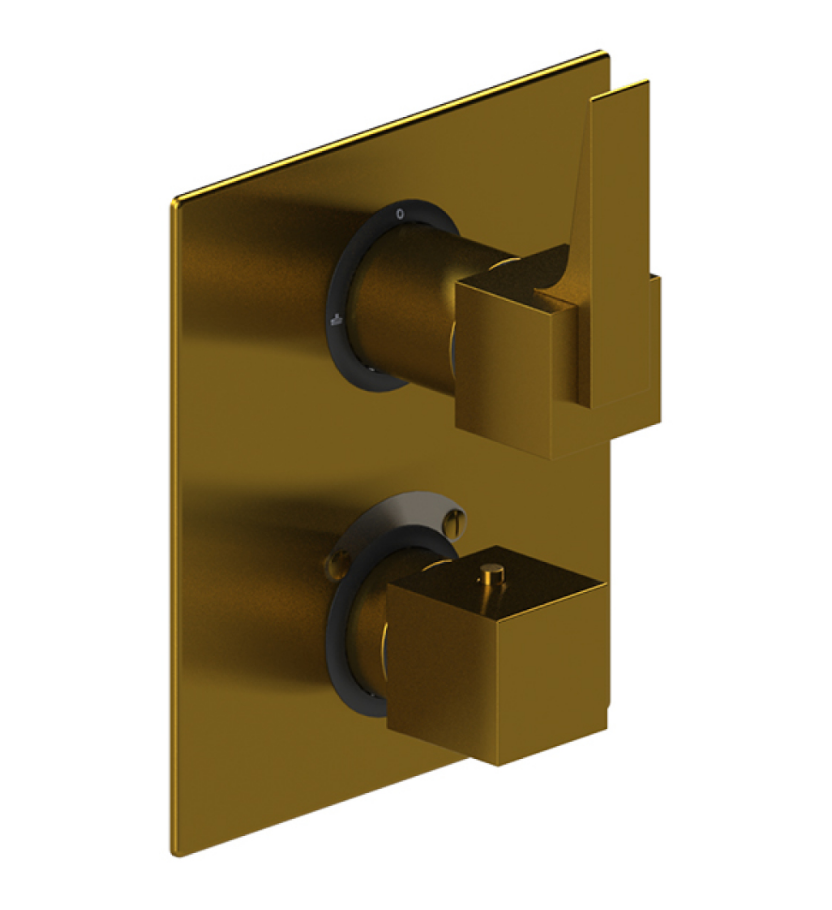 Rubinet T2QRSL Temperature Control Valve With Stop Two Way Diverter With ShutOff, Trim Only