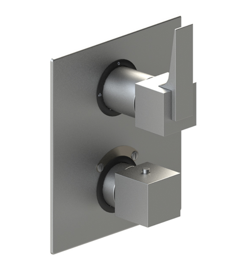 Rubinet T2QRSL Temperature Control Valve With Stop Two Way Diverter With ShutOff, Trim Only