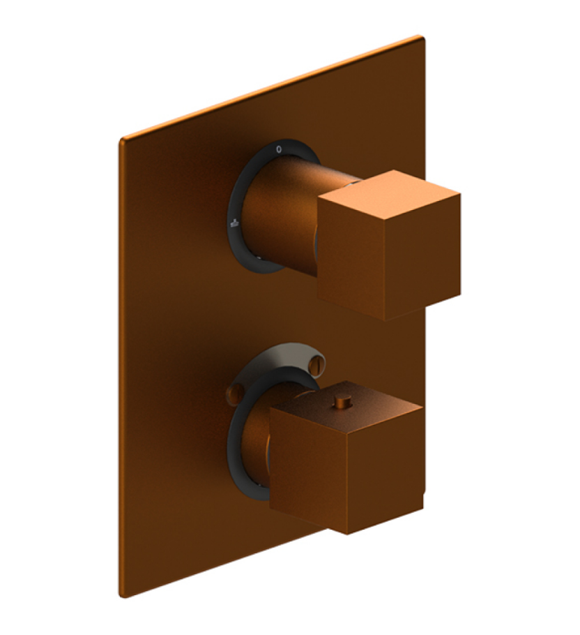 Rubinet T2QRSQ Temperature Control Valve With Stop Two Way Diverter With ShutOff, Trim Only