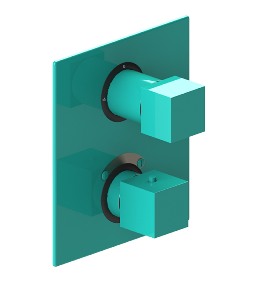 Rubinet T2QRSQ Temperature Control Valve With Stop Two Way Diverter With ShutOff, Trim Only
