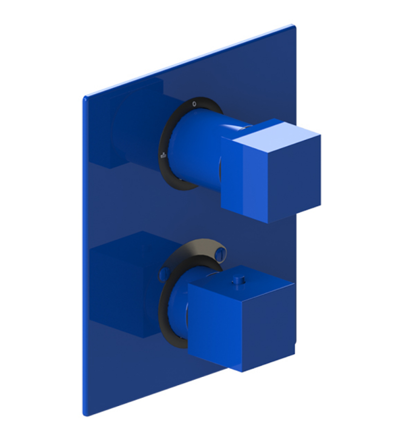 Rubinet T2QRSQ Temperature Control Valve With Stop Two Way Diverter With ShutOff, Trim Only