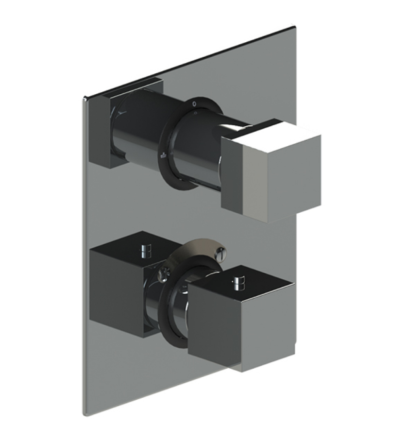 Rubinet T2QRSQ Temperature Control Valve With Stop Two Way Diverter With ShutOff, Trim Only