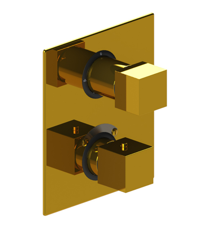 Rubinet T2QRSQ Temperature Control Valve With Stop Two Way Diverter With ShutOff, Trim Only