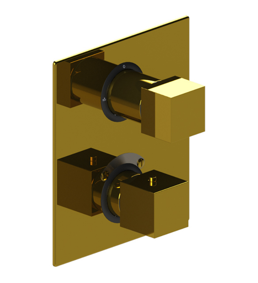 Rubinet T2QRSQ Temperature Control Valve With Stop Two Way Diverter With ShutOff, Trim Only