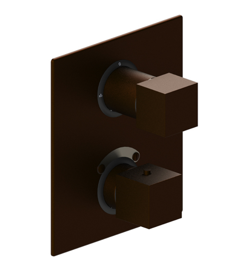 Rubinet T2QRSQ Temperature Control Valve With Stop Two Way Diverter With ShutOff, Trim Only