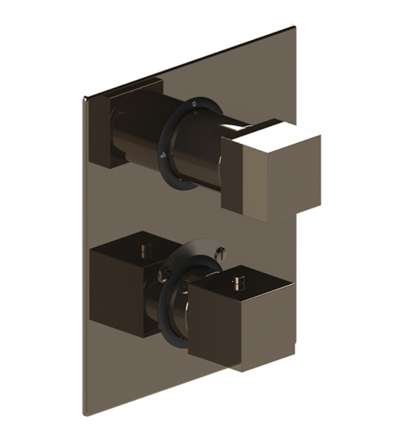 Rubinet T2QRSQ Temperature Control Valve With Stop Two Way Diverter With ShutOff, Trim Only