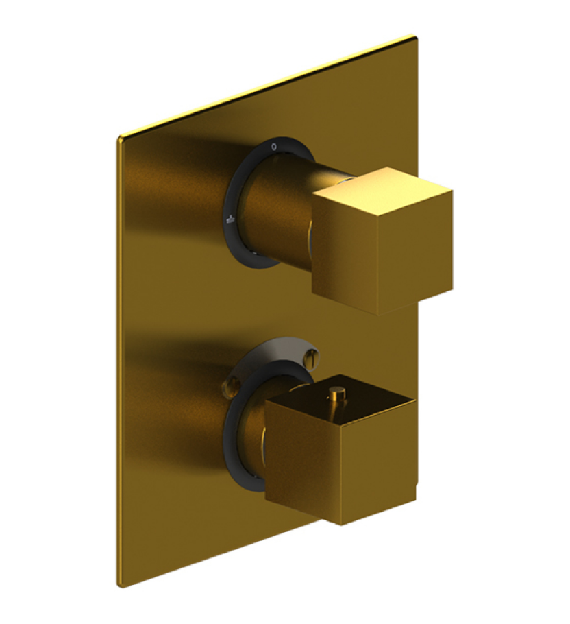 Rubinet T2QRSQ Temperature Control Valve With Stop Two Way Diverter With ShutOff, Trim Only