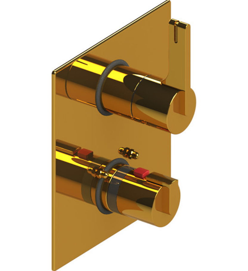 Rubinet T2QRTL Temperature Control Valve With Stop Two Way Diverter With ShutOff, Trim Only