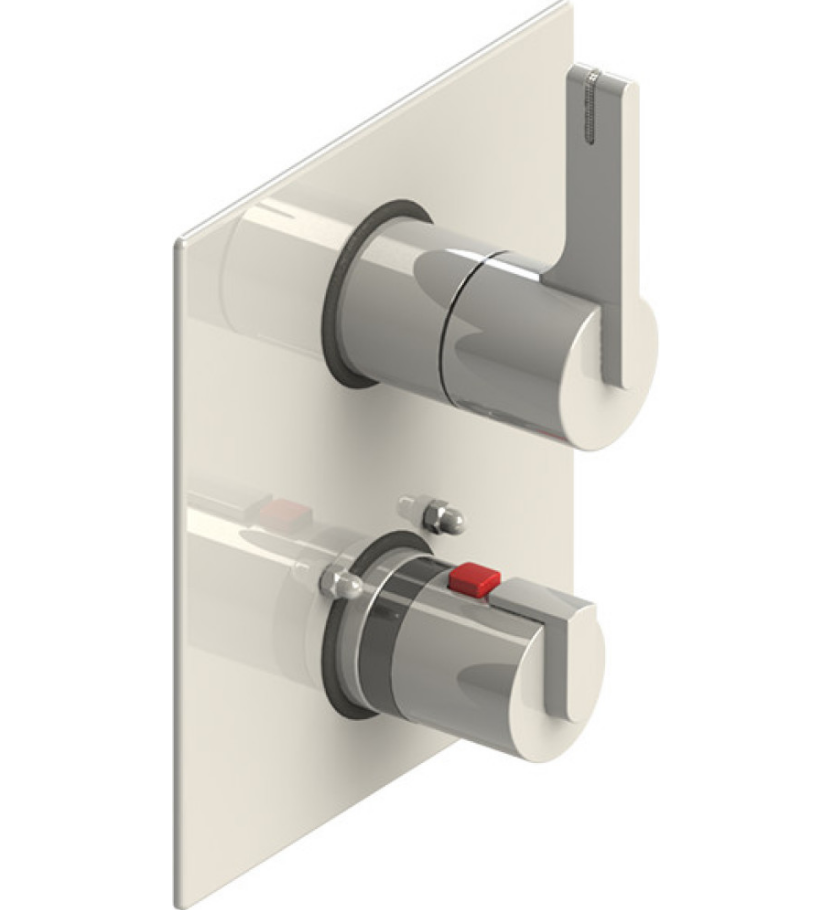 Rubinet T2QRTL Temperature Control Valve With Stop Two Way Diverter With ShutOff, Trim Only