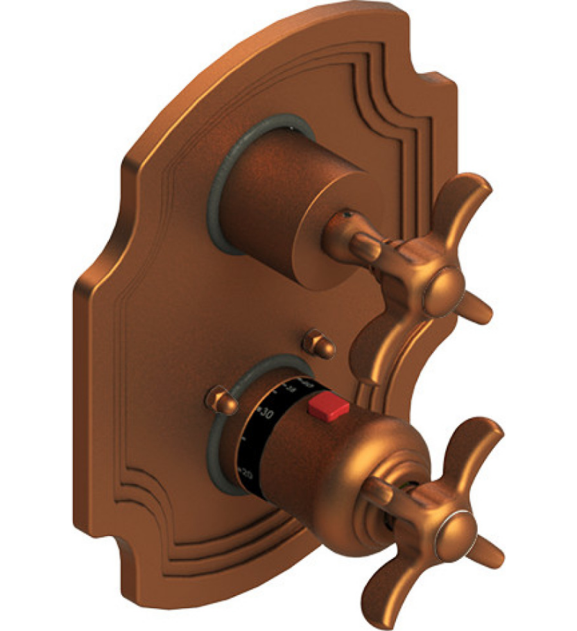 Rubinet T2QRVC Temperature Control Valve With Stop Two Way Diverter With ShutOff, Trim Only