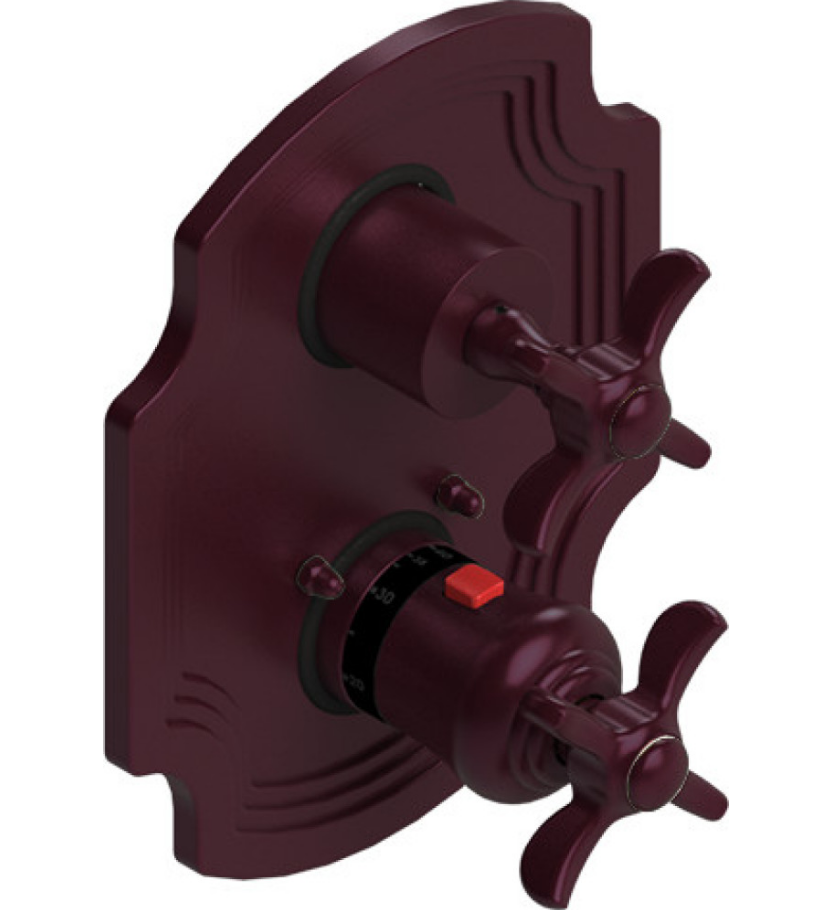 Rubinet T2QRVC Temperature Control Valve With Stop Two Way Diverter With ShutOff, Trim Only