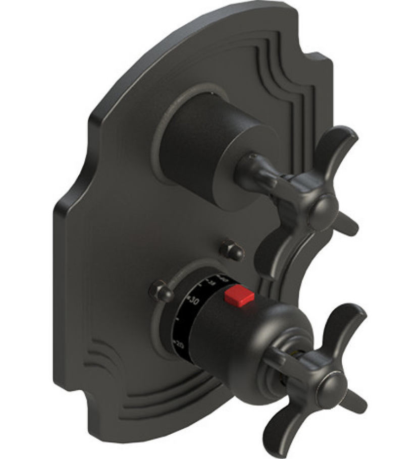 Rubinet T2QRVC Temperature Control Valve With Stop Two Way Diverter With ShutOff, Trim Only