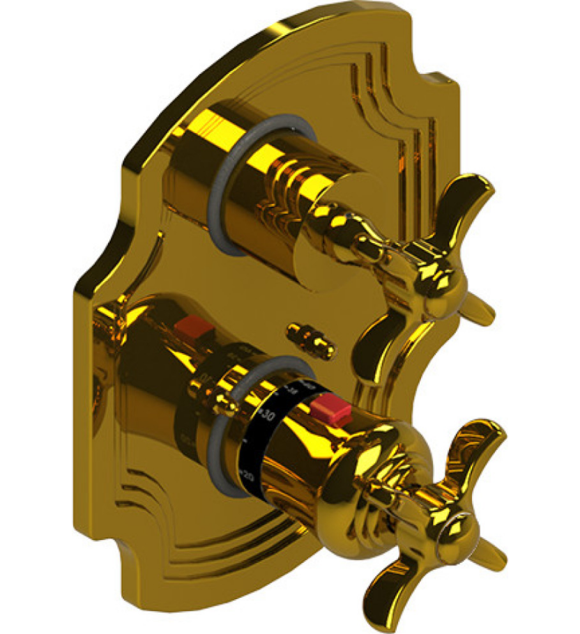Rubinet T2QRVC Temperature Control Valve With Stop Two Way Diverter With ShutOff, Trim Only