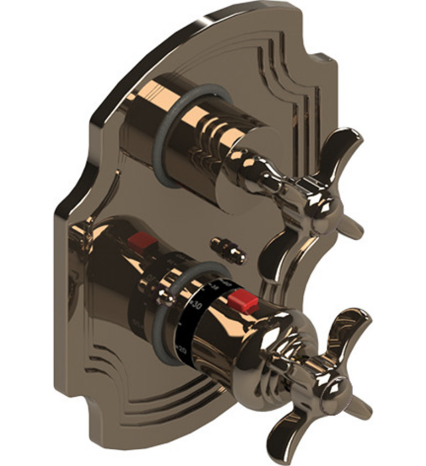 Rubinet T2QRVC Temperature Control Valve With Stop Two Way Diverter With ShutOff, Trim Only