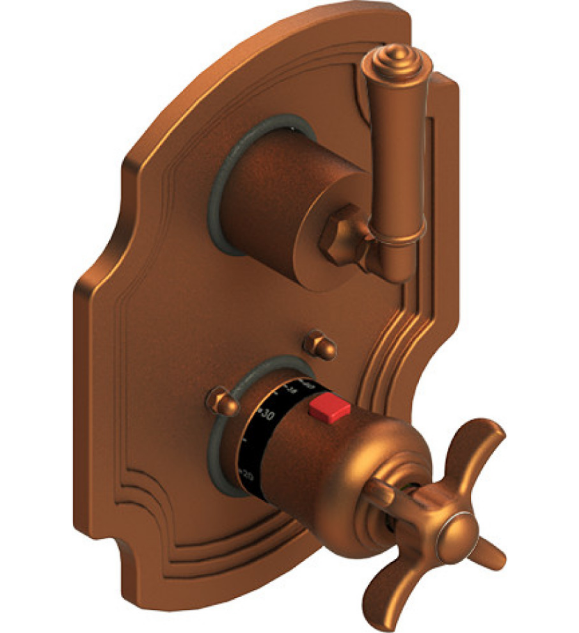 Rubinet T2QRVL Temperature Control Valve With Stop Two Way Diverter With ShutOff, Trim Only