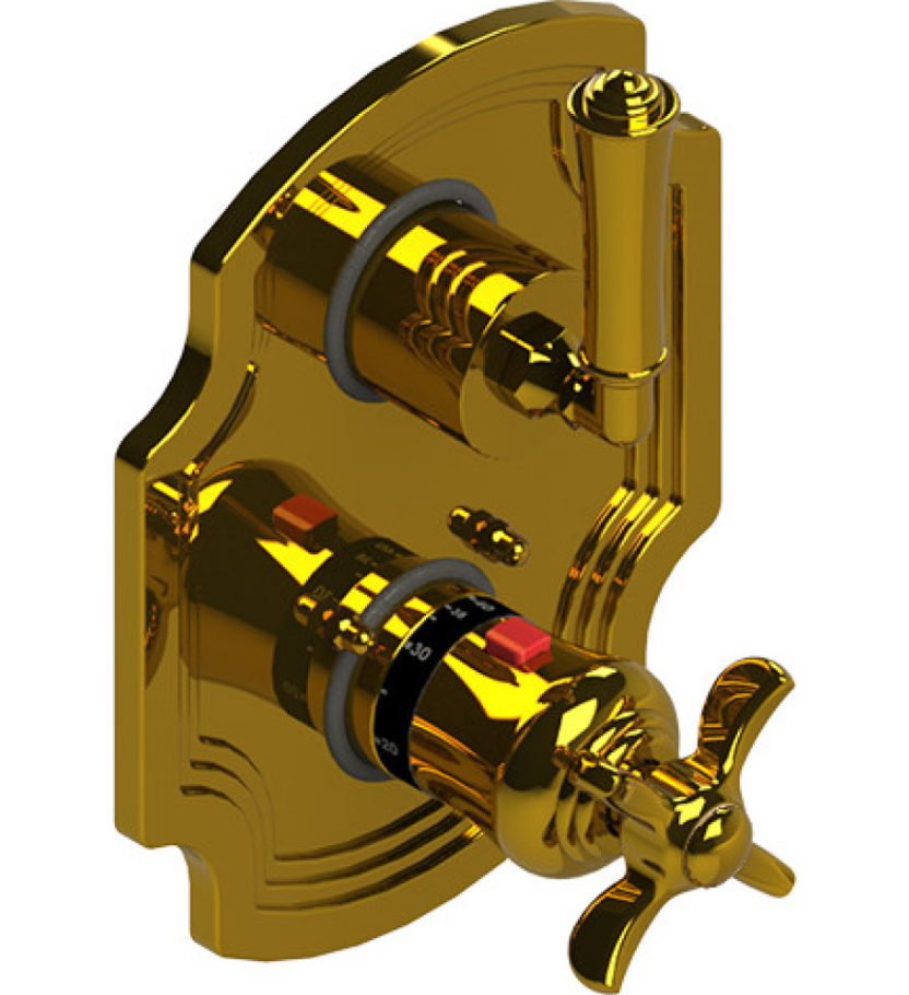 Rubinet T2QRVL Temperature Control Valve With Stop Two Way Diverter With ShutOff, Trim Only