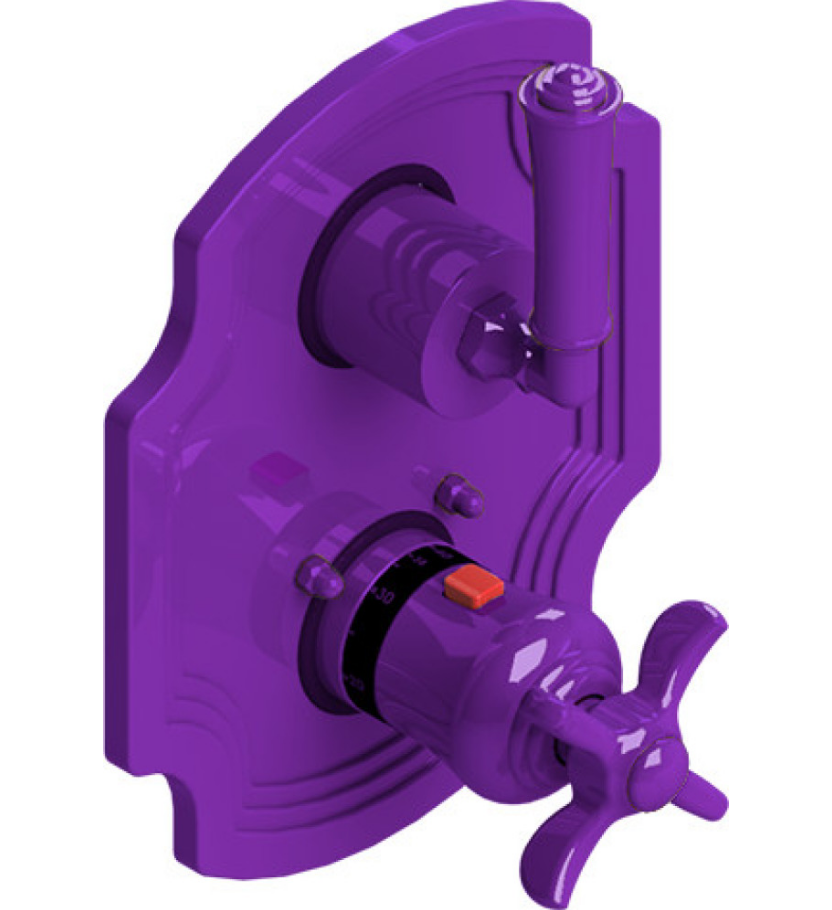 Rubinet T2QRVL Temperature Control Valve With Stop Two Way Diverter With ShutOff, Trim Only