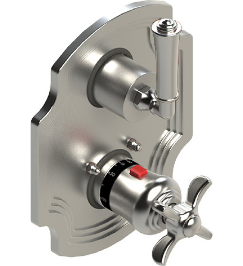 Rubinet T2QRVL Temperature Control Valve With Stop Two Way Diverter With ShutOff, Trim Only