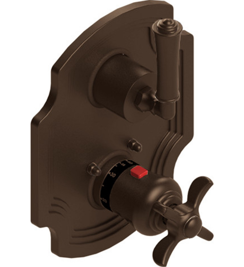 Rubinet T2QRVL Temperature Control Valve With Stop Two Way Diverter With ShutOff, Trim Only