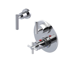 Rubinet T2RGNC Temperature Control Valve With Stop Two Way Diverter With ShutOff, PluOne Other Extra Volume Control Trim Only