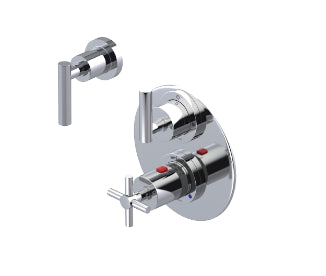 Rubinet T2RGNL Temperature Control Valve With Stop Two Way Diverter With ShutOff, PluOne Other Extra Volume Control Trim Only