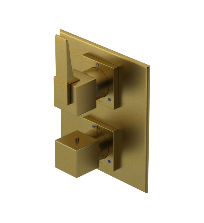 Rubinet T2RRSL Temperature Control Valve With Stop Two Way Diverter With ShutOff, PluOne Other Extra Volume Control, Trim Only - Parent
