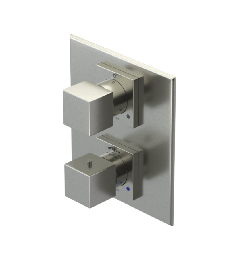 Rubinet T2RRSQ Temperature Control Valve With Stop Two Way Diverter With ShutOff, Plus One Other Extra Volume Control, Trim Only