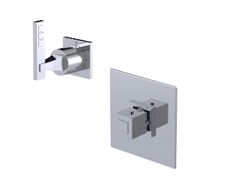 Rubinet T2SICL Temperature Control Valve With Stop Seperate Three Way Diverter With ShutOffIn Between FunctionTrim Only