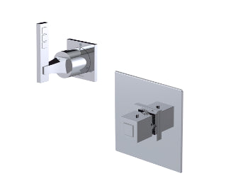 Rubinet T2SICQ Temperature Control Valve With Stop Seperate Three Way Diverter With Shut Off In Between Function Trim Only