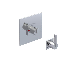 Rubinet T2SRTL Temperature Control Valve With Stop Seperate Three Way Diverter With ShutOffIn Between Functions, Trim Only - Parent