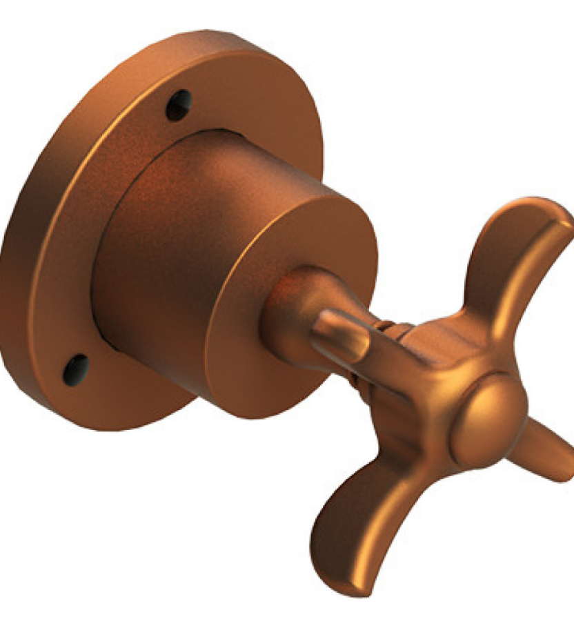 Rubinet T2XRVC Two Way Diverter With ShutOff, Trim Only
