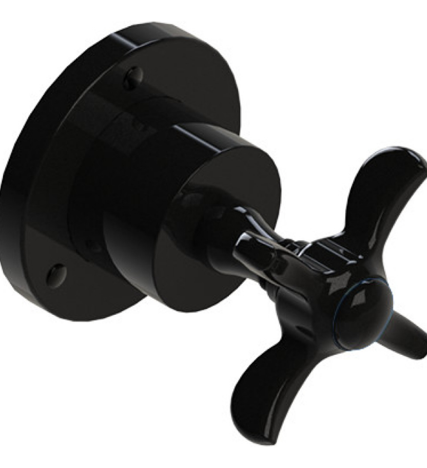 Rubinet T2XRVC Two Way Diverter With ShutOff, Trim Only