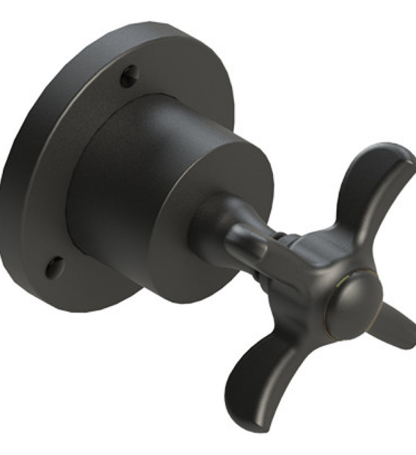 Rubinet T2XRVC Two Way Diverter With ShutOff, Trim Only
