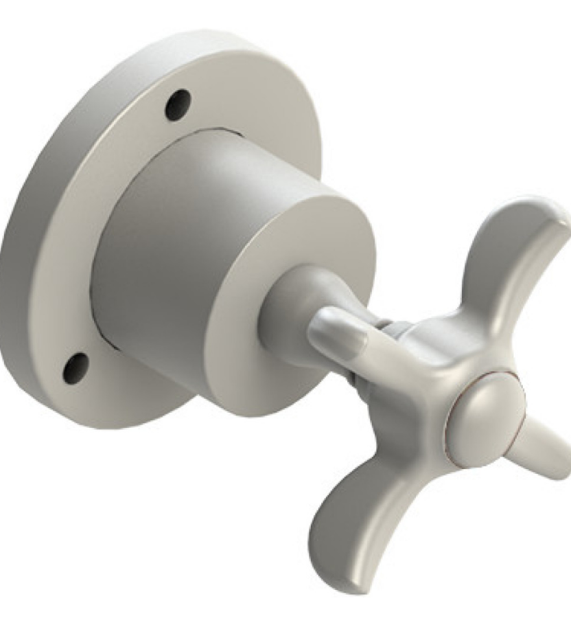 Rubinet T2XRVC Two Way Diverter With ShutOff, Trim Only
