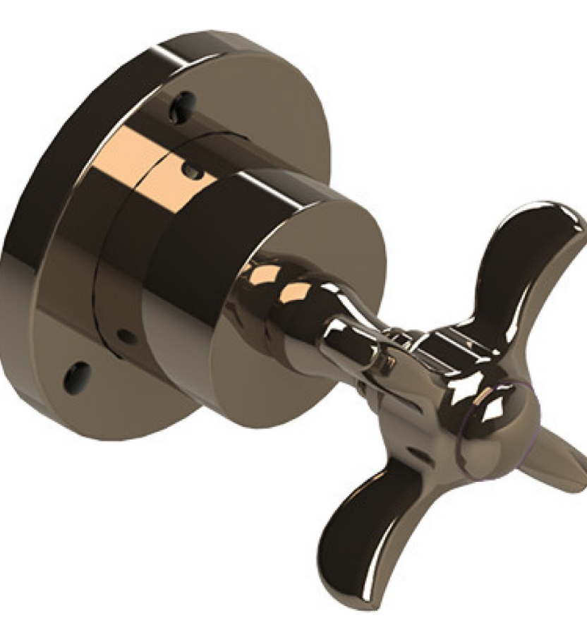 Rubinet T2XRVC Two Way Diverter With ShutOff, Trim Only