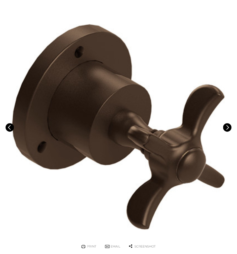 Rubinet T2XRVC Two Way Diverter With ShutOff, Trim Only