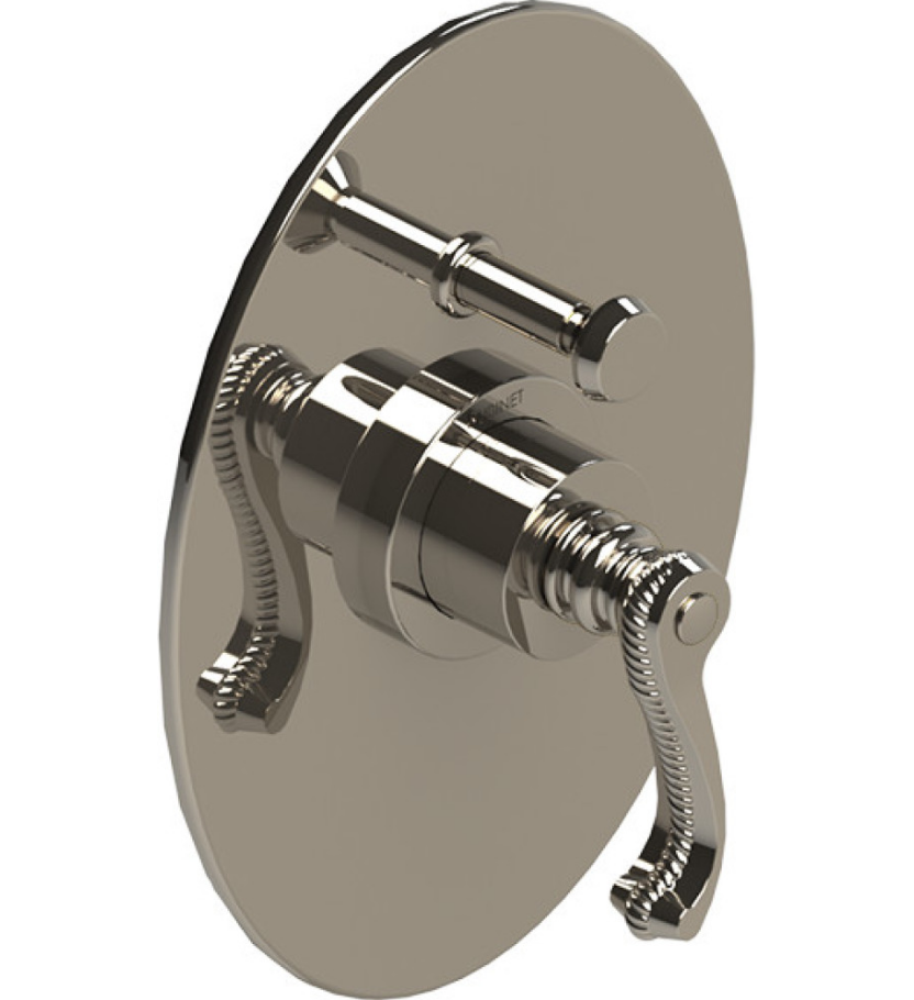 Rubinet T2YETL Pressure Balance Shower Valve With Stop Two Way Diverter Trim Only