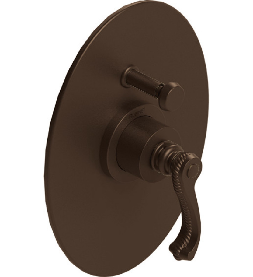 Rubinet T2YETL Pressure Balance Shower Valve With Stop Two Way Diverter Trim Only