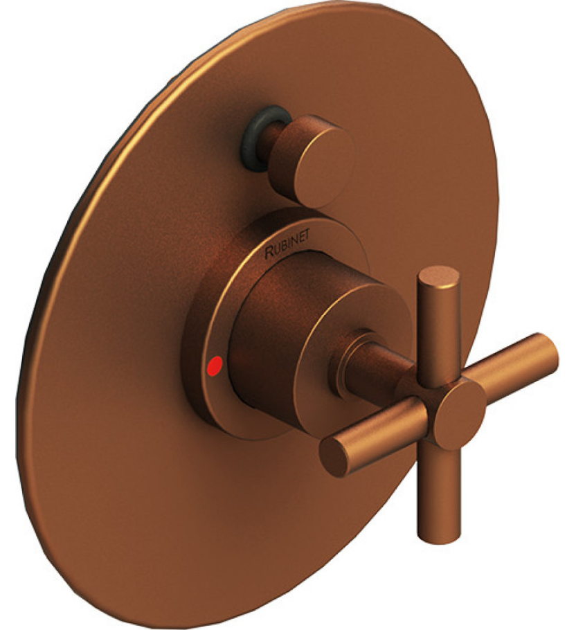 Rubinet T2YGNC Pressure Balance Shower Valve With Stop Two Way Diverter Trim Only