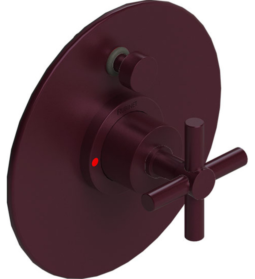 Rubinet T2YGNC Pressure Balance Shower Valve With Stop Two Way Diverter Trim Only