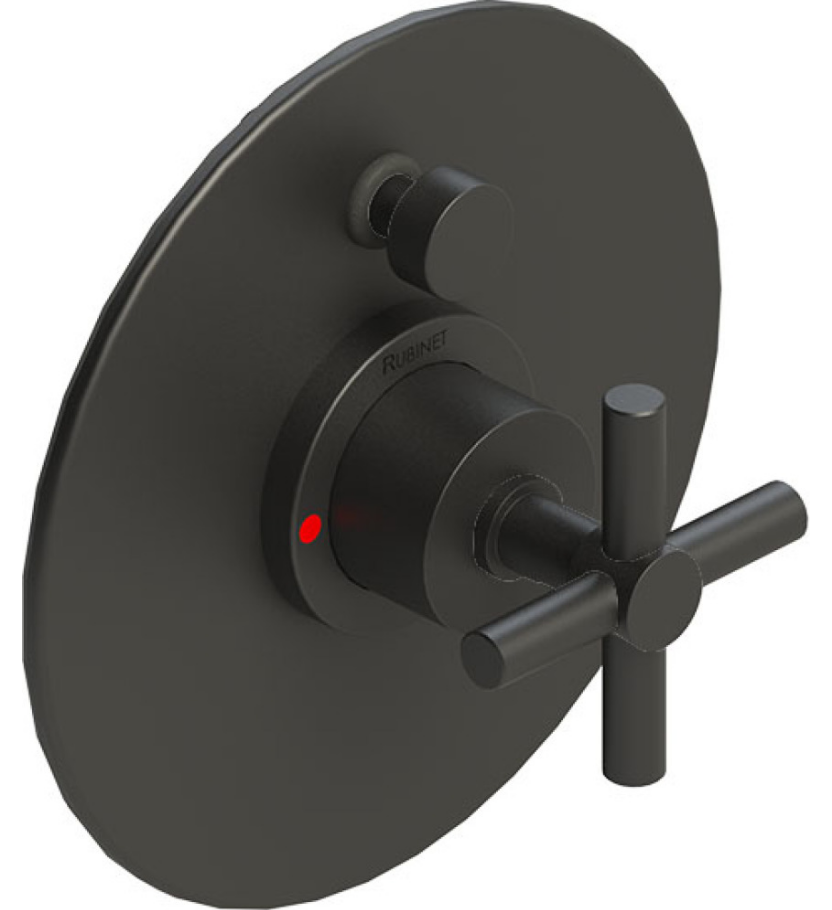 Rubinet T2YGNC Pressure Balance Shower Valve With Stop Two Way Diverter Trim Only