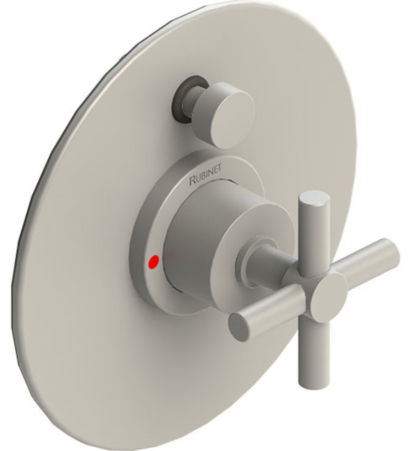 Rubinet T2YGNC Pressure Balance Shower Valve With Stop Two Way Diverter Trim Only