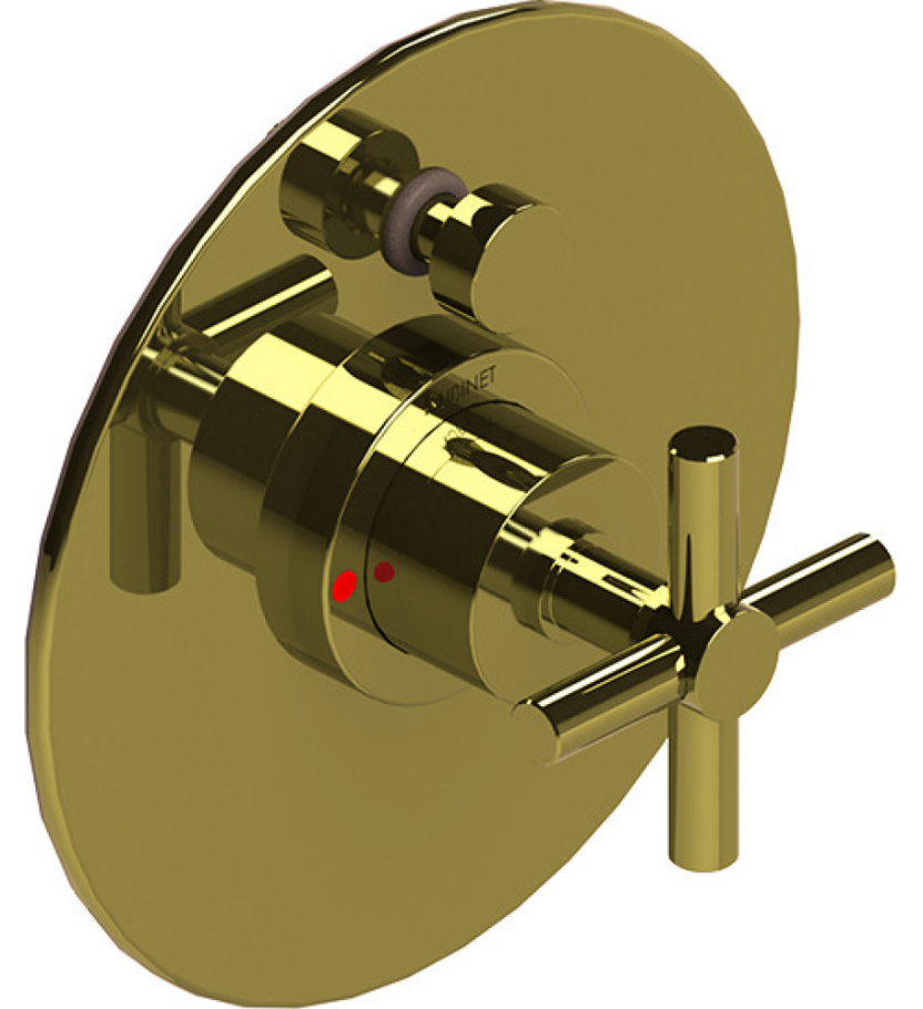 Rubinet T2YGNC Pressure Balance Shower Valve With Stop Two Way Diverter Trim Only