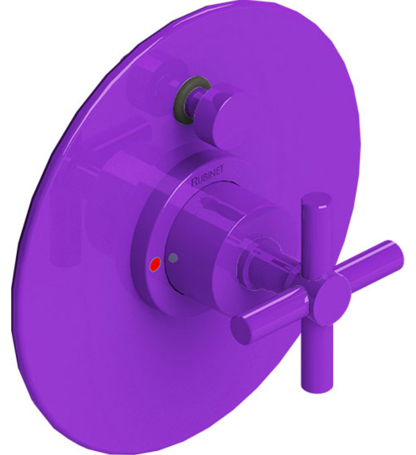 Rubinet T2YGNC Pressure Balance Shower Valve With Stop Two Way Diverter Trim Only